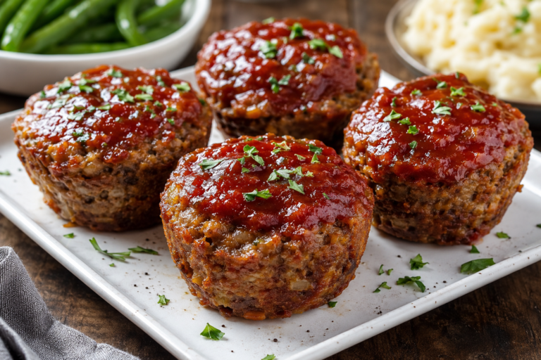 Homemade Mini Meat Loaf fresh from oven Healthy turkey mini meat loaf recipe Mini Meat Loaf with mashed potatoes Easy family dinner mini meat loaf Air fryer mini meat loaf recipe